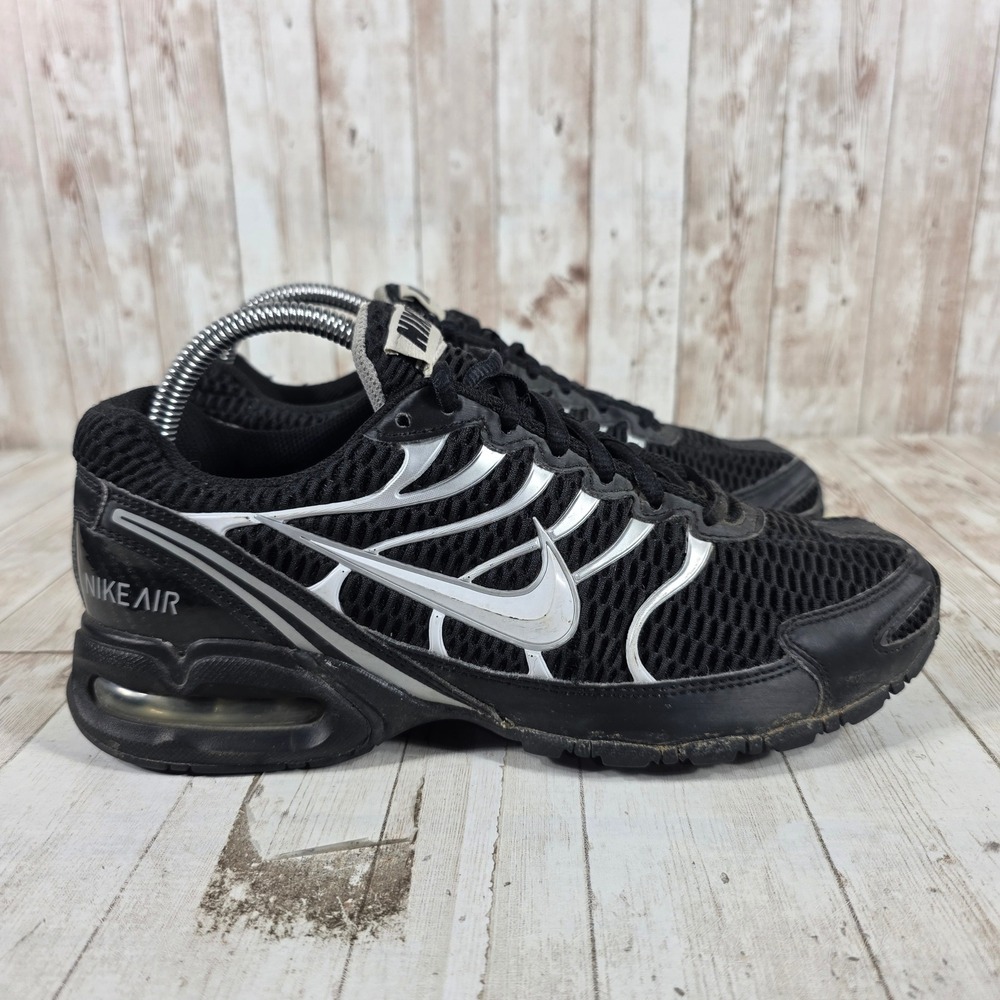 Nike Air‎ Torch 4 Mens 8.5 Womens 10 Black Metallic Silver 343851-010 Sneaker
